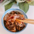絶品のすき焼き煮。ご飯が進む進む