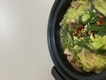 具沢山のもつ鍋！ごぼうとにんじん入り