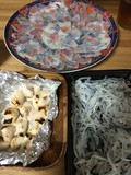 白子はホイル焼き、刺身と皮です。絶品♪