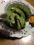 抹茶のクレームブリュレ。ふわりと香る抹茶の香りが、たまりません