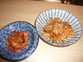 豚キムチも作ってみました（右）