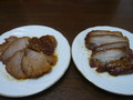左がモモ肉で右がバラ肉