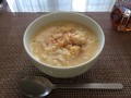おだしを使った卵雑炊、とても美味しかった♪