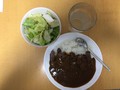 カレーで食べました。