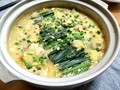 自宅の土鍋で、野菜を足して作りました！